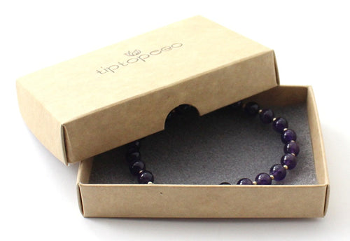 Amethyst Violet Bracelet With Silver Beads